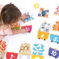 Puzzle Vláčik s číslami - postav a doplň