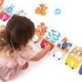 Puzzle Vláčik s číslami - postav a doplň
