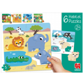 6 puzzle zvieratiek vo svojom prostredí