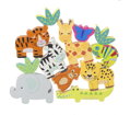 Drevené zvieratká z džungle - balančná hra
