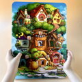 Kde je domček na strome - trojvrstvové vkladacie puzzle