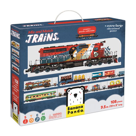 Puzzle Vlaky - pomiešaj a poskladaj