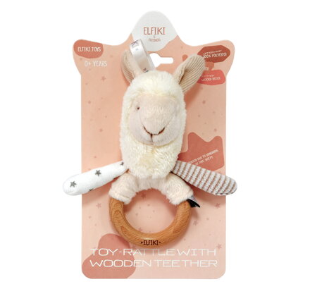 Hrkálka s dreveným hryzadlom Lama