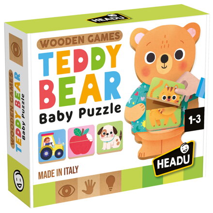Drevená hra pre bábätká – Puzzle macko