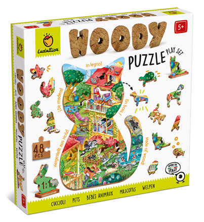 Domáci miláčikovia - drevené puzzle