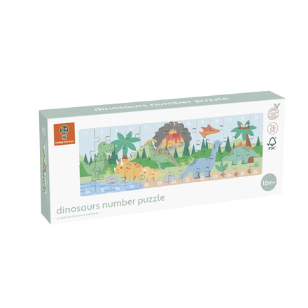 Dinosaury s číslami, drevené puzzle