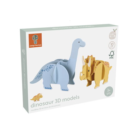 3D drevené dinosaury 