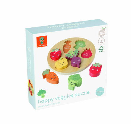 Veselá zeleninka, drevené puzzle