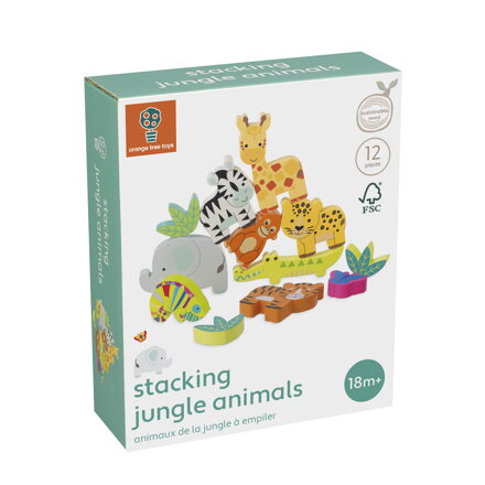 Drevené zvieratká z džungle - balančná hra