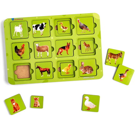 Mamy a mláďatá - domáce zvieratá, triediace puzzle