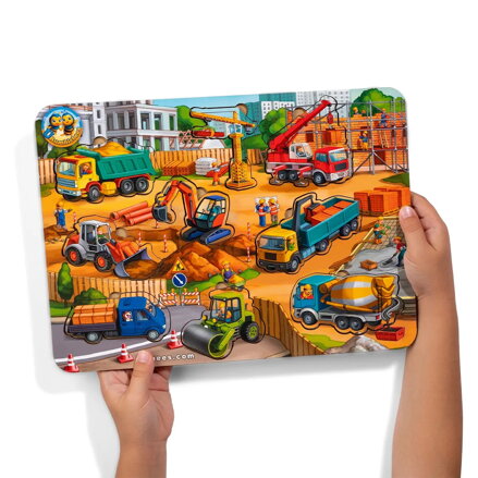 Veľké stavenisko - tvary, vkladacie puzzle