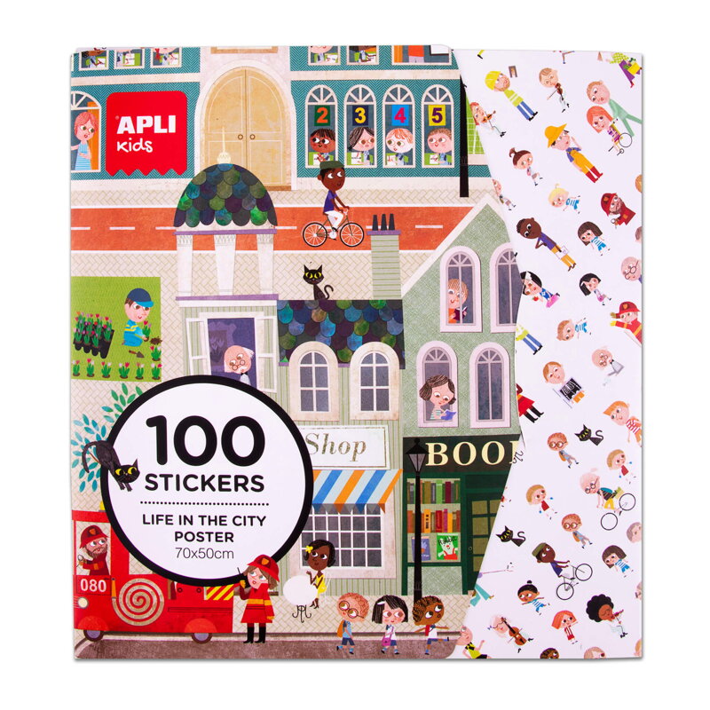 Mesto - plagát s nálepkami