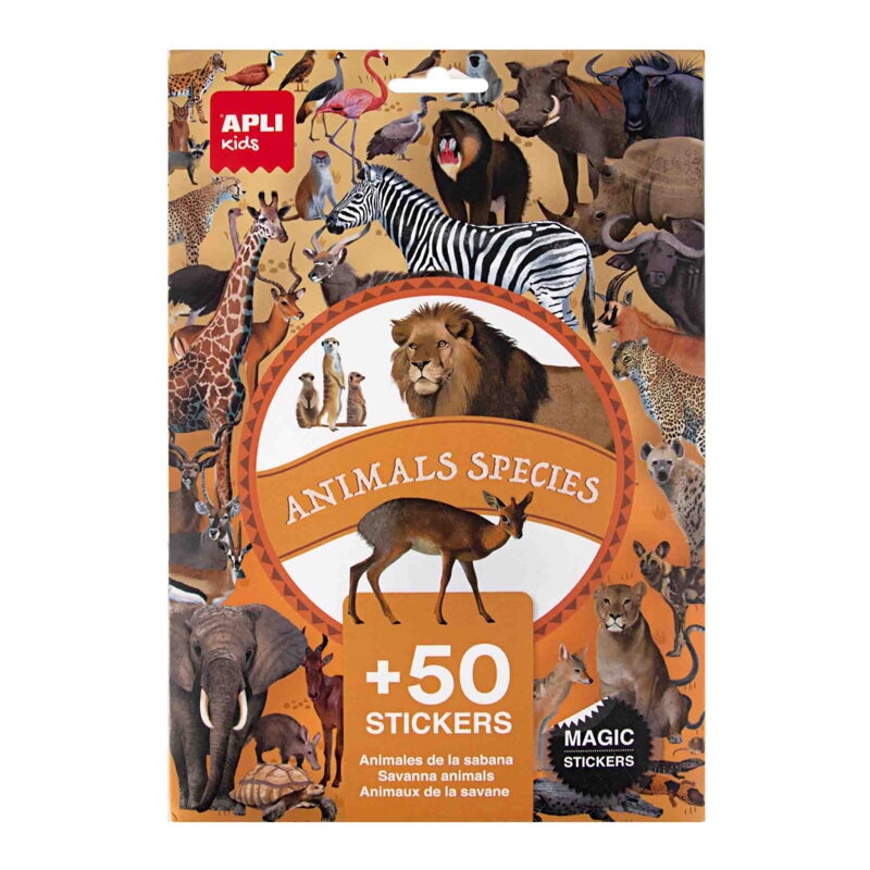 Zvieratá v savane s nálepkami