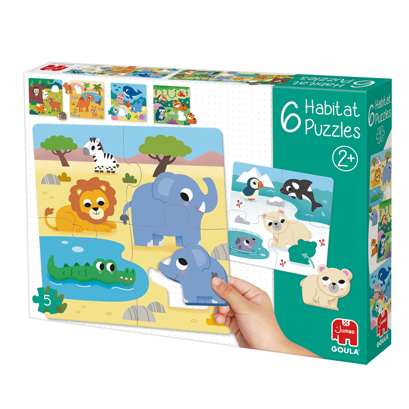 6 puzzle zvieratiek vo svojom prostredí