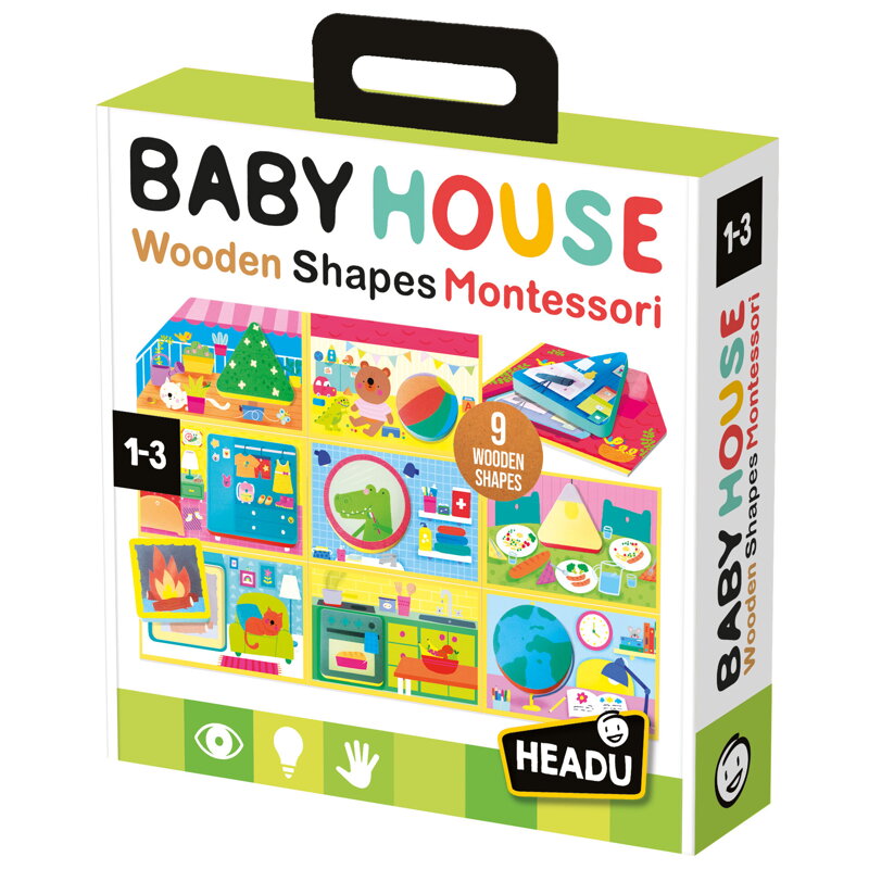 Montessori drevené tvary v domčeku pre najmenších