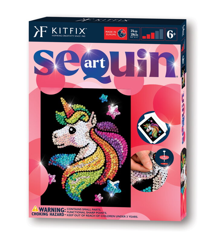 Napichovanie flitrov Farebný jednorožec