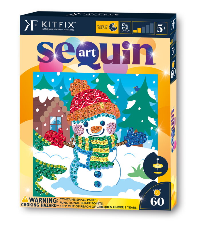 Napichovanie flitrov Snehuliak 60