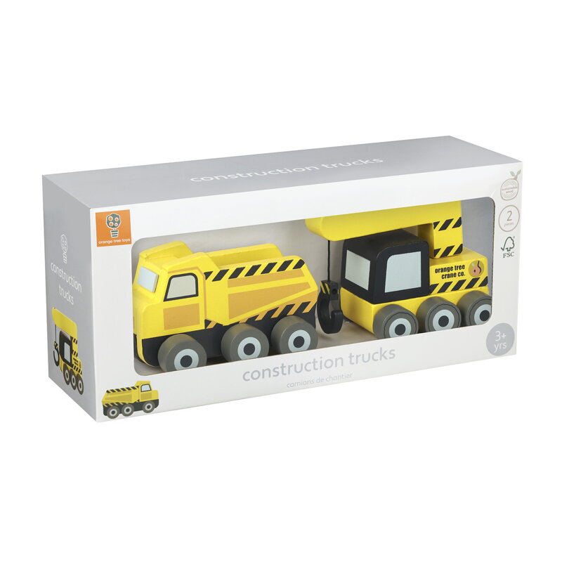 Drevené nákladné auto a žeriav