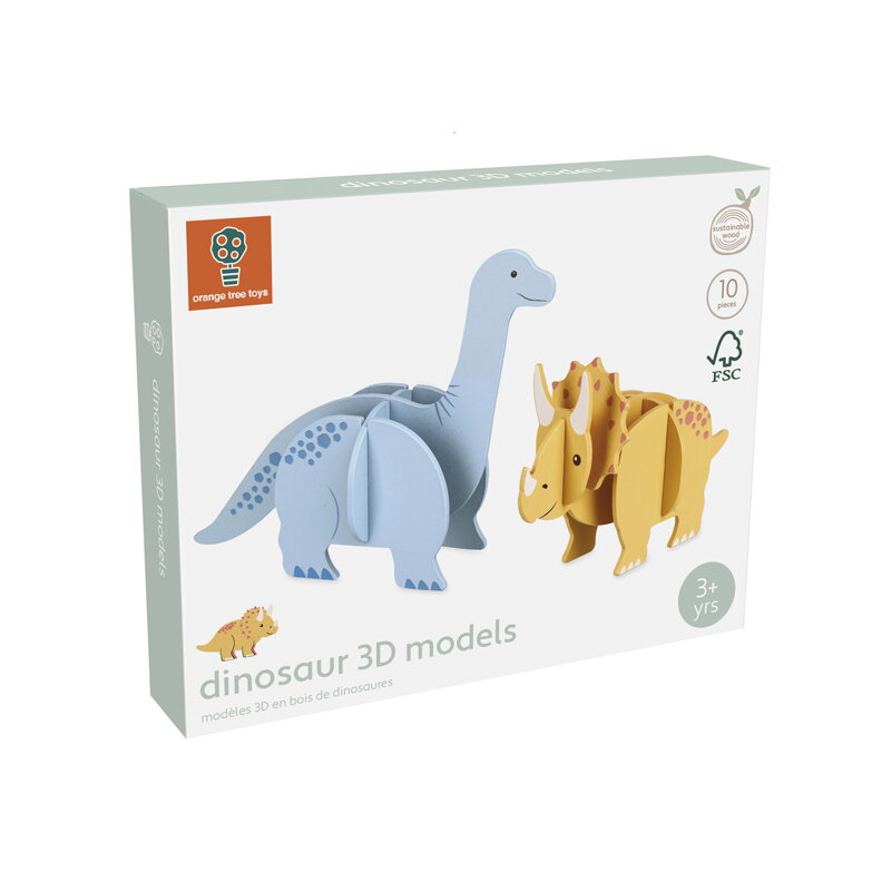 3D drevené dinosaury 