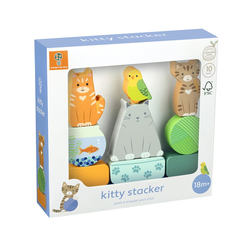 Drevená mačička s kamarátmi