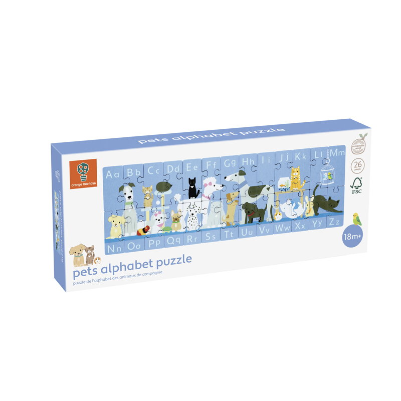Abeceda so zvieratkami, drevené puzzle 