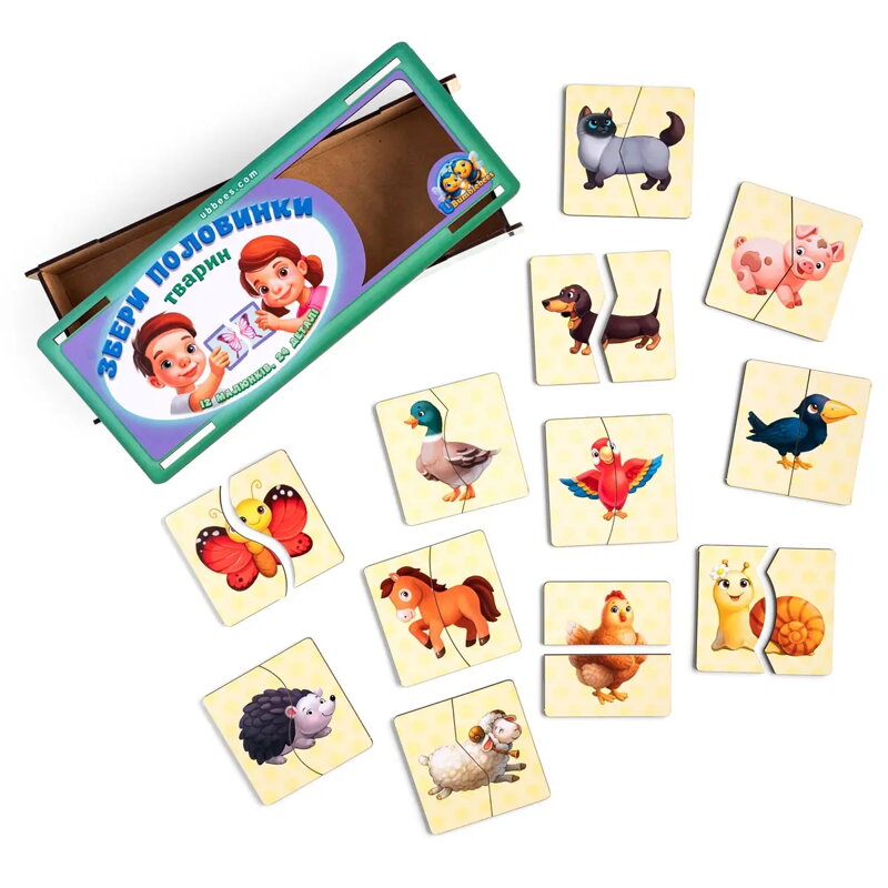 Puzzle Spoj polovice - Zvieratá