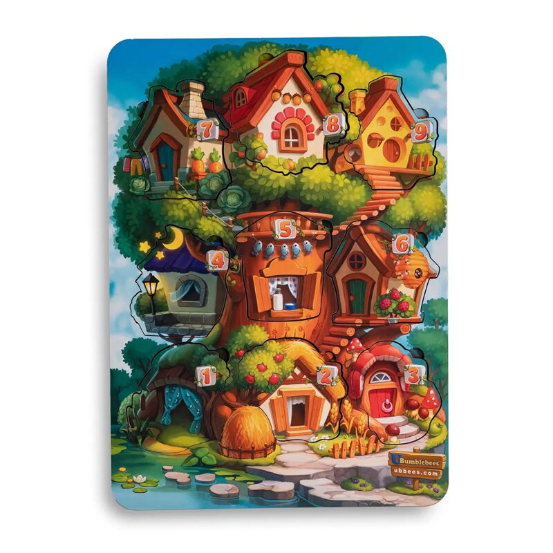 Kde je domček na strome - trojvrstvové vkladacie puzzle