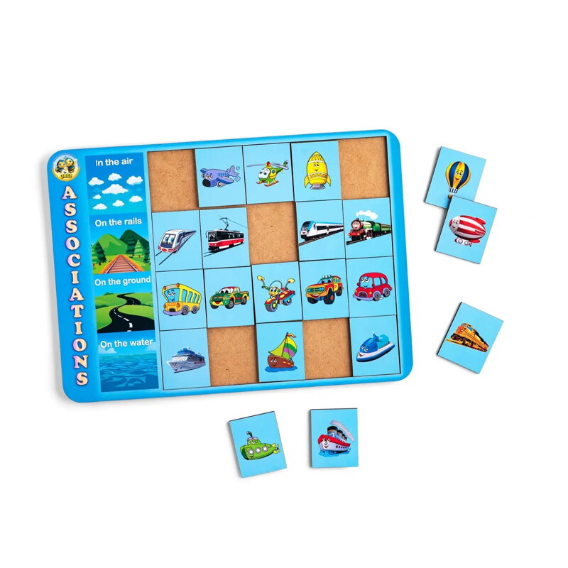 Asociácie Dopravné prostriedky, vkladacie puzzle