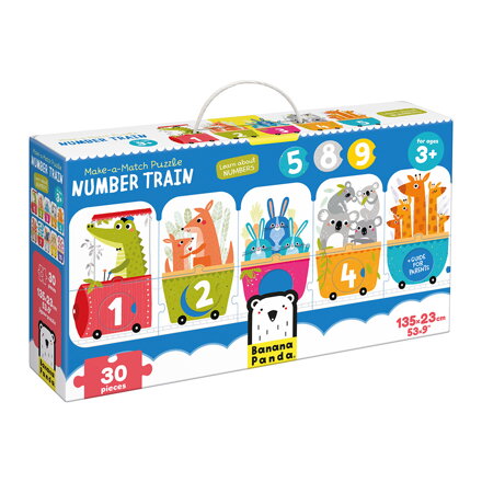 Puzzle Vláčik s číslami - postav a doplň
