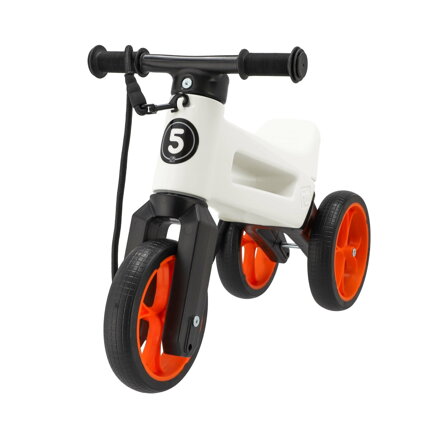 Odrážadlo bielo-oranžové FUNNY WHEELS SuperSport 2v1