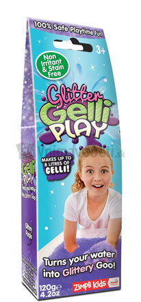 Mini gél do kúpeľa - fialový trblietavý