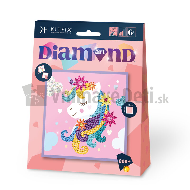 Diamantový jednorožec s kvetinkami