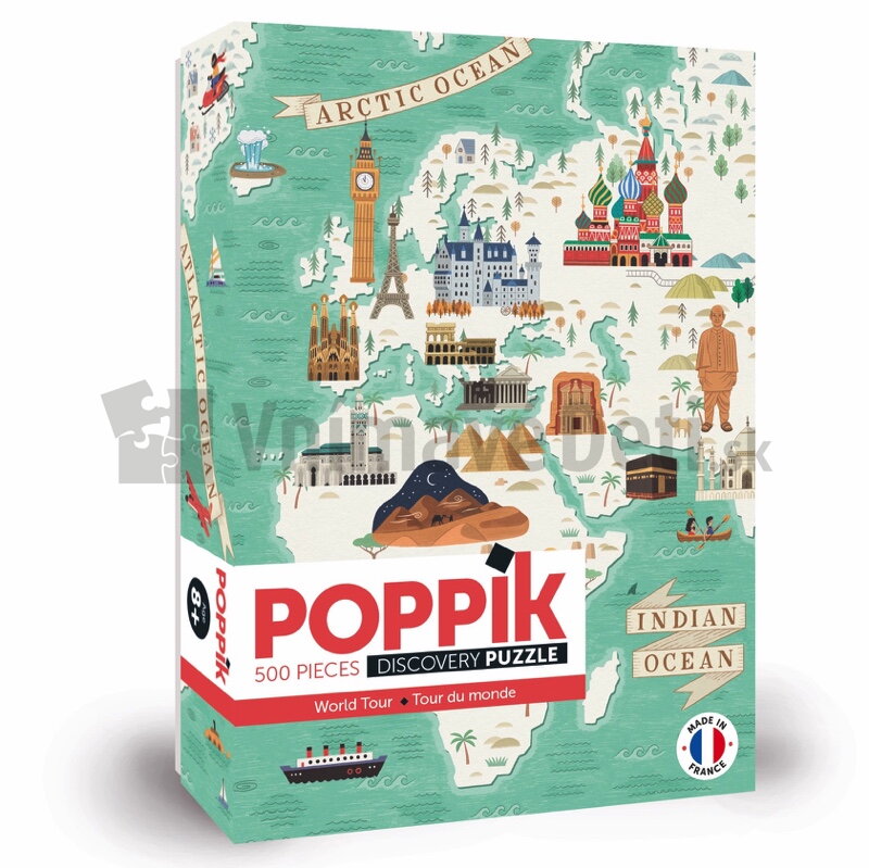 Cesta okolo sveta - puzzle s plagátom Cesta okolo sveta - puzzle s plagátom