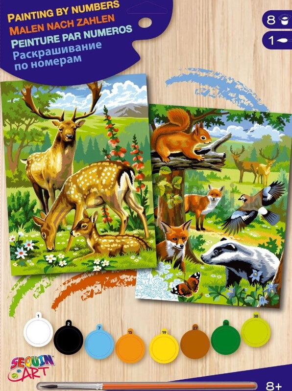 Maľovanie podľa čísel Zvieratká v lese