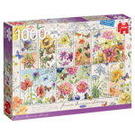 Puzzle Letné kvetiny na známkach